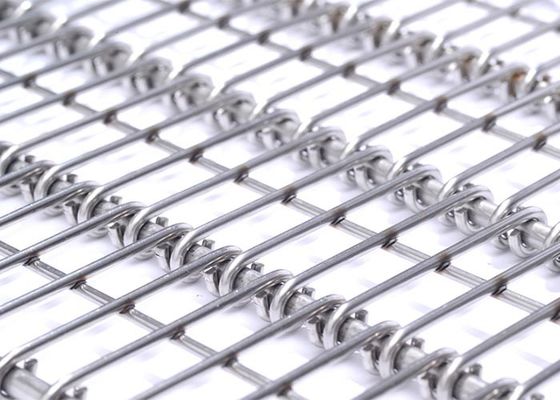 Correia transportadora galvanizada da relação de Flex Conveyor Belt Stainless Eye do olho