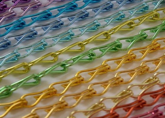 Cortina do elo de corrente, igualmente nomeada como a cortina da corrente da tela ou do gancho da mosca da corrente, material de alumínio anodizado