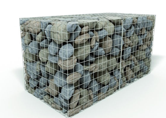 Caixa de gabião revestida com PVC verde 2m-6m Malha hexagonal