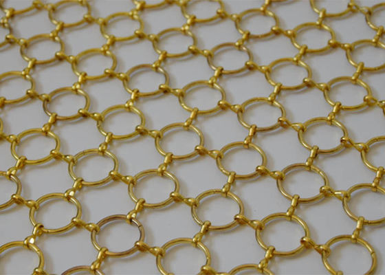 Ring Mesh Curtain Decorates Your Room e escritório decorativos de bronze e de cobre