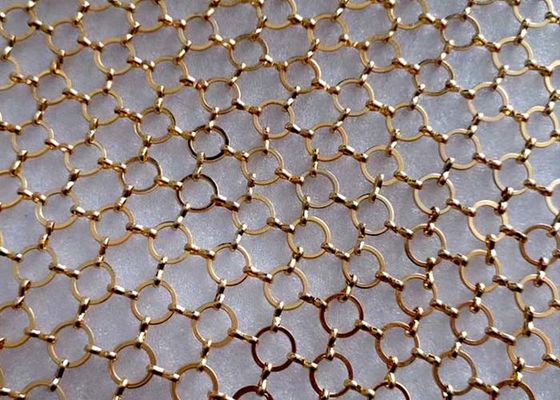 Ring Mesh Curtain Decorates Your Room e escritório decorativos de bronze e de cobre
