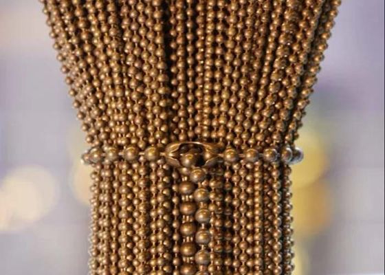 Cortina de contas de metal de aço inoxidável 2mm-12mm de diâmetro para divisória de ambientes