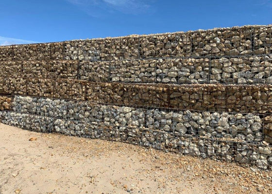 Triple Twist Hexagonal tecido de malha de gavião cestas simplesmente preenchidas com pedra natural para canais