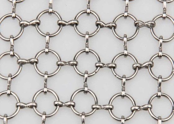 Rede de anéis de aço inoxidável azul rede decorativa com diâmetro de fio 0,5 mm-3 mm