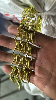 Corrente de Gancho de Alumínio Anodizado Cortina de Metal com Tamanho de Gancho de 1.5x9x17mm e Acabamento Rose Gold