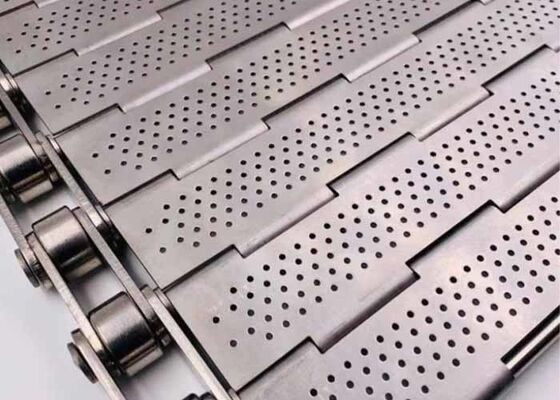 Aço inoxidável 304 Chain Plate conveyor belt Grau alimentar fácil limpo Largura personalizada